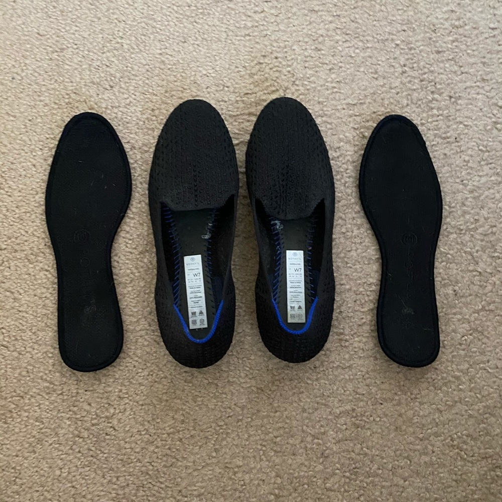 Rothys black honeycomb loafers size 7